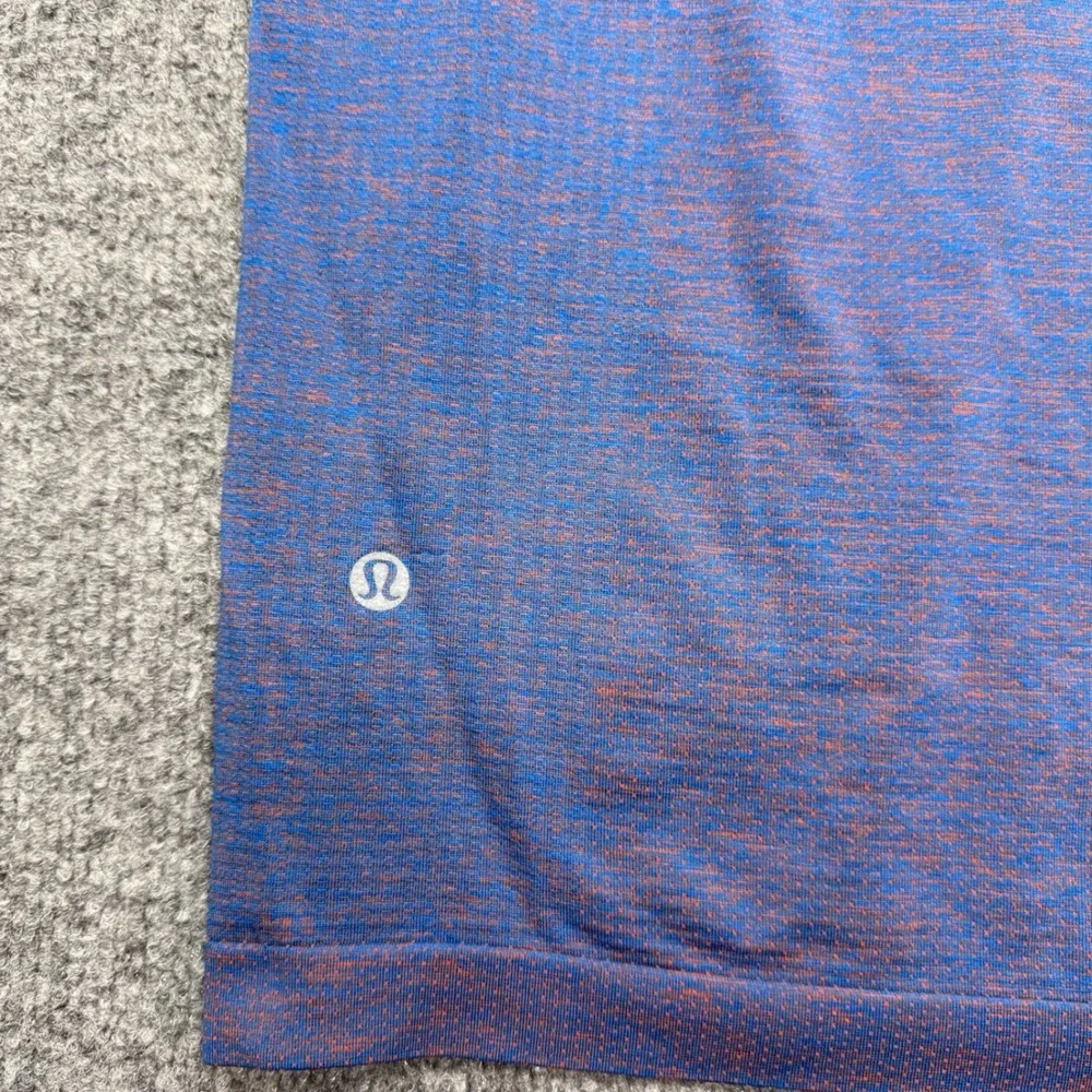 Lululemon Metal Vent Tech Short Sleeve Shirt Blue Orange Heathered Mens Small